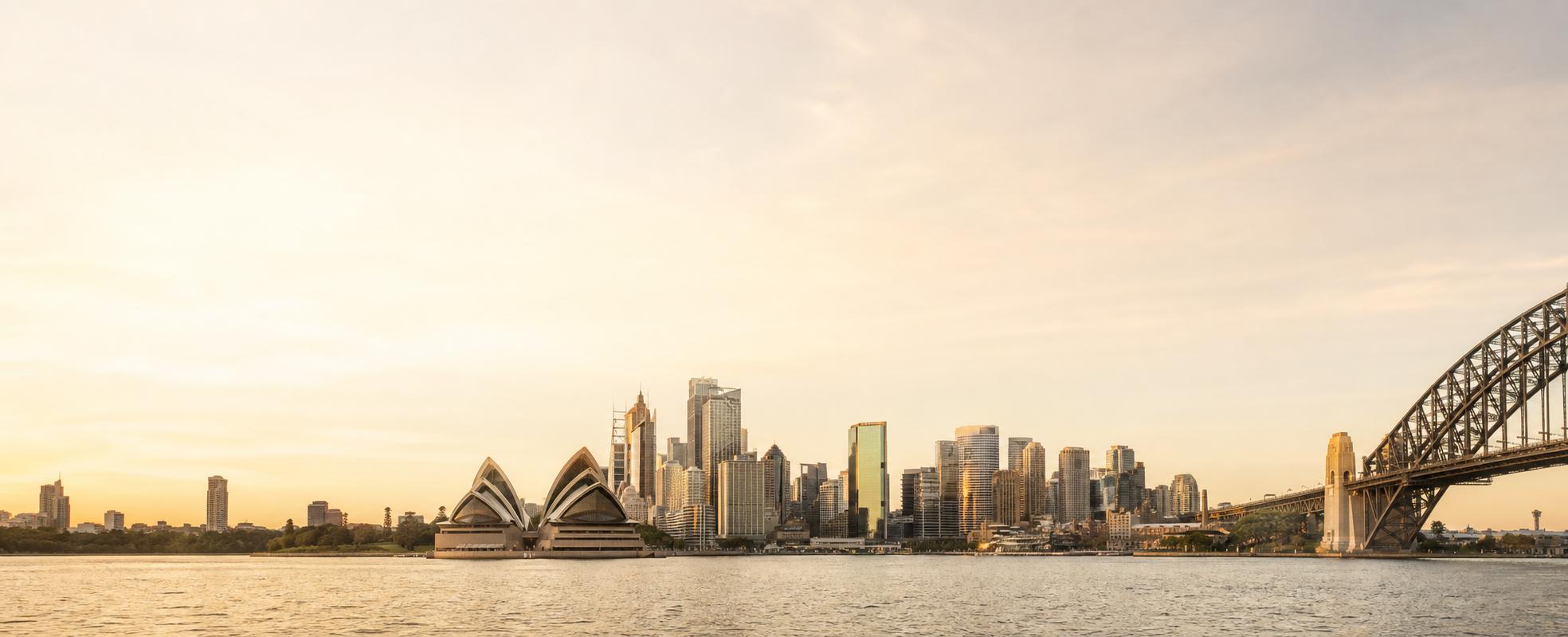Sydney Harbour, skyline, Opera House and Harbour Bridge